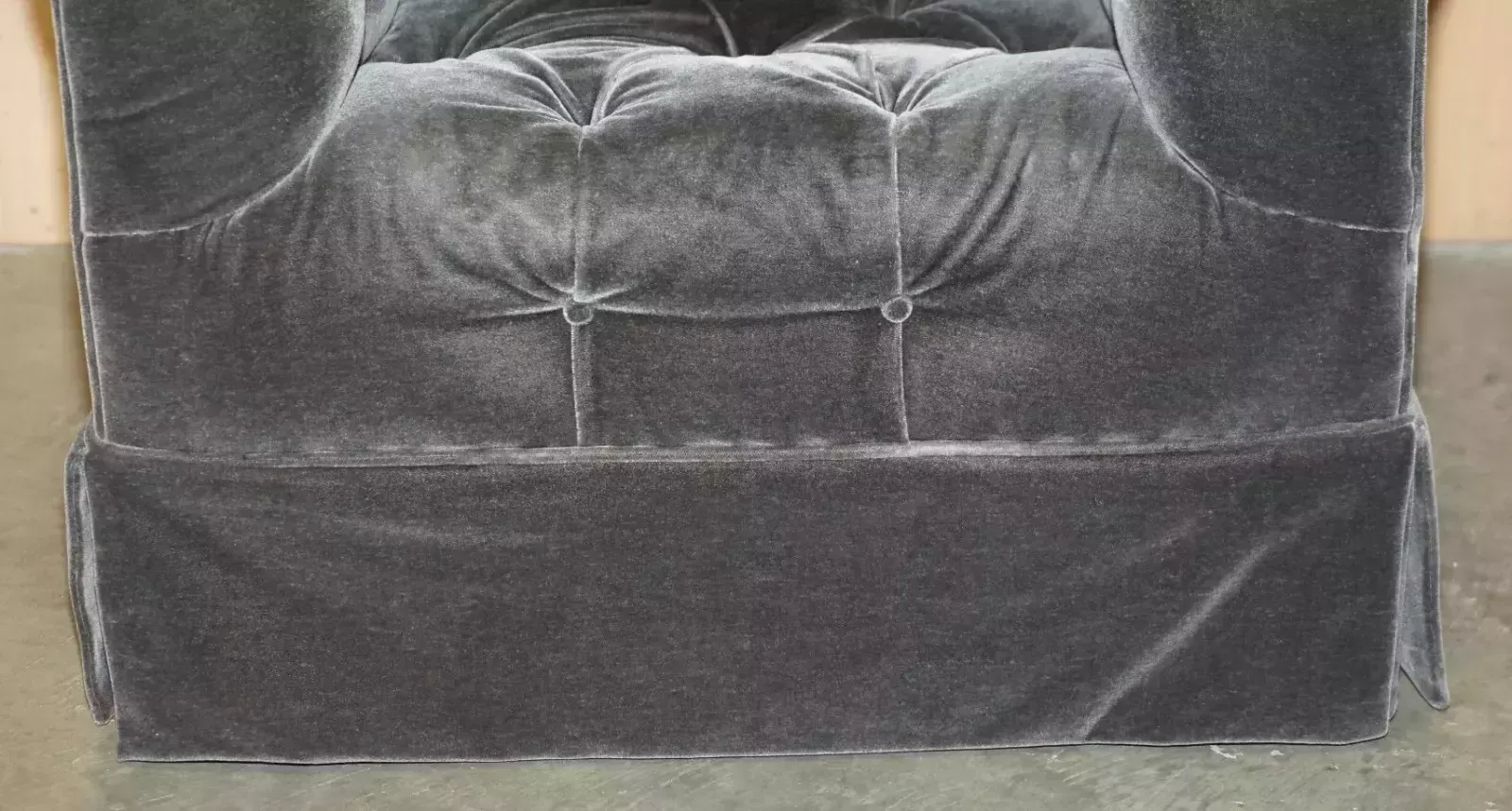 photo furniture George Smith Somerville Chesterfield Mohair Velvet Armchair Footstool
