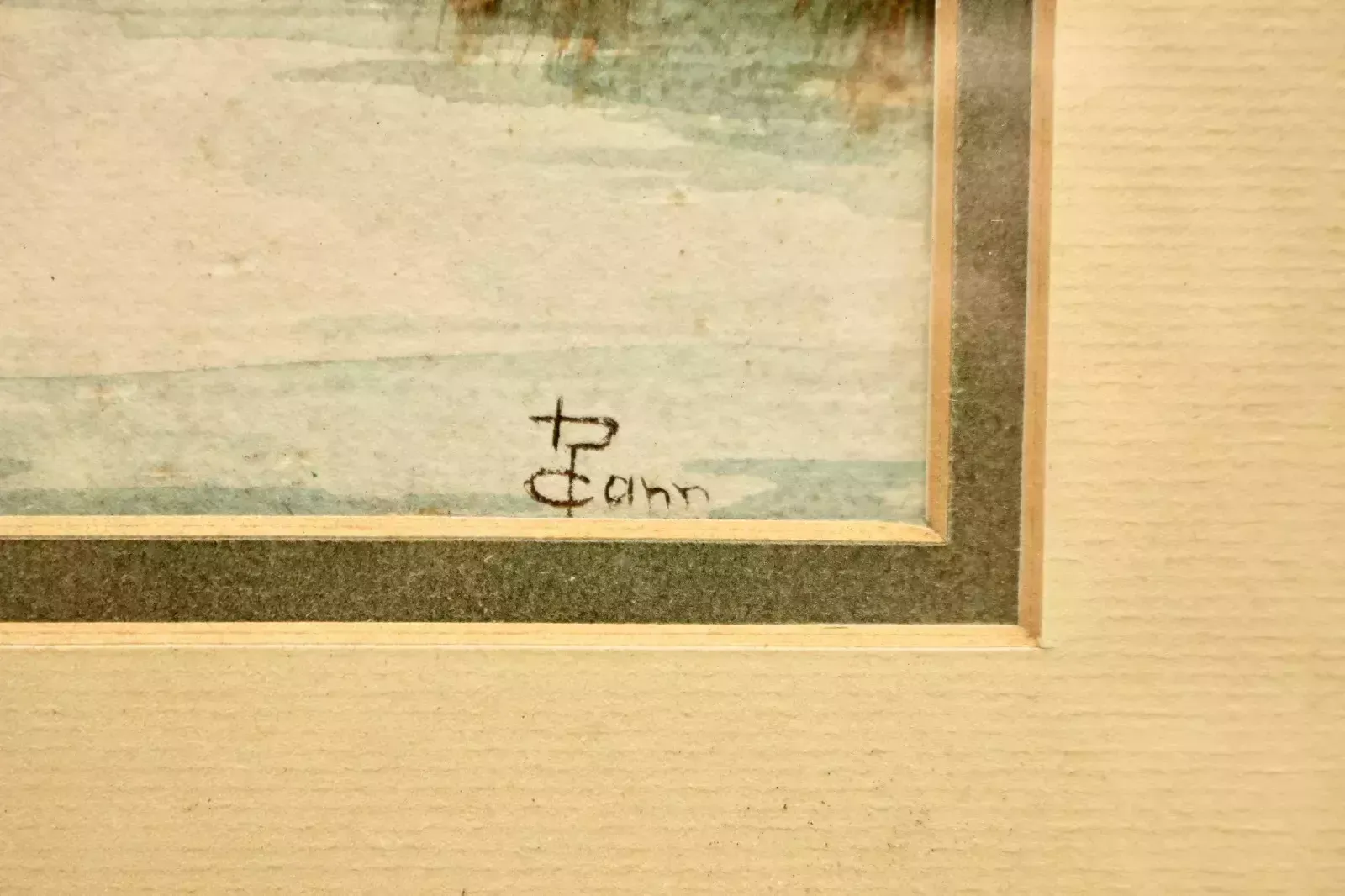 Cann, P. , An Attractive Watercolour Painting, C20th, Cottage Beside A Lake photo for sale