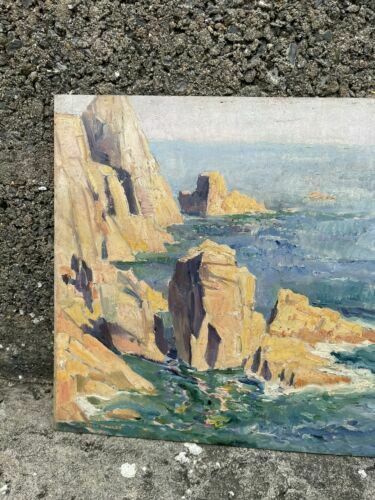 Denton Hawley Original Signed Seascape Oil On Board Painting Art Work photo for sale
