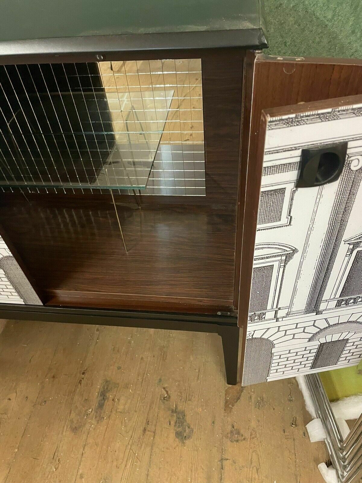 Vintage Bar Cabinet Neo Classical Fornasetti Style 1950s 60s Italian photo for sale