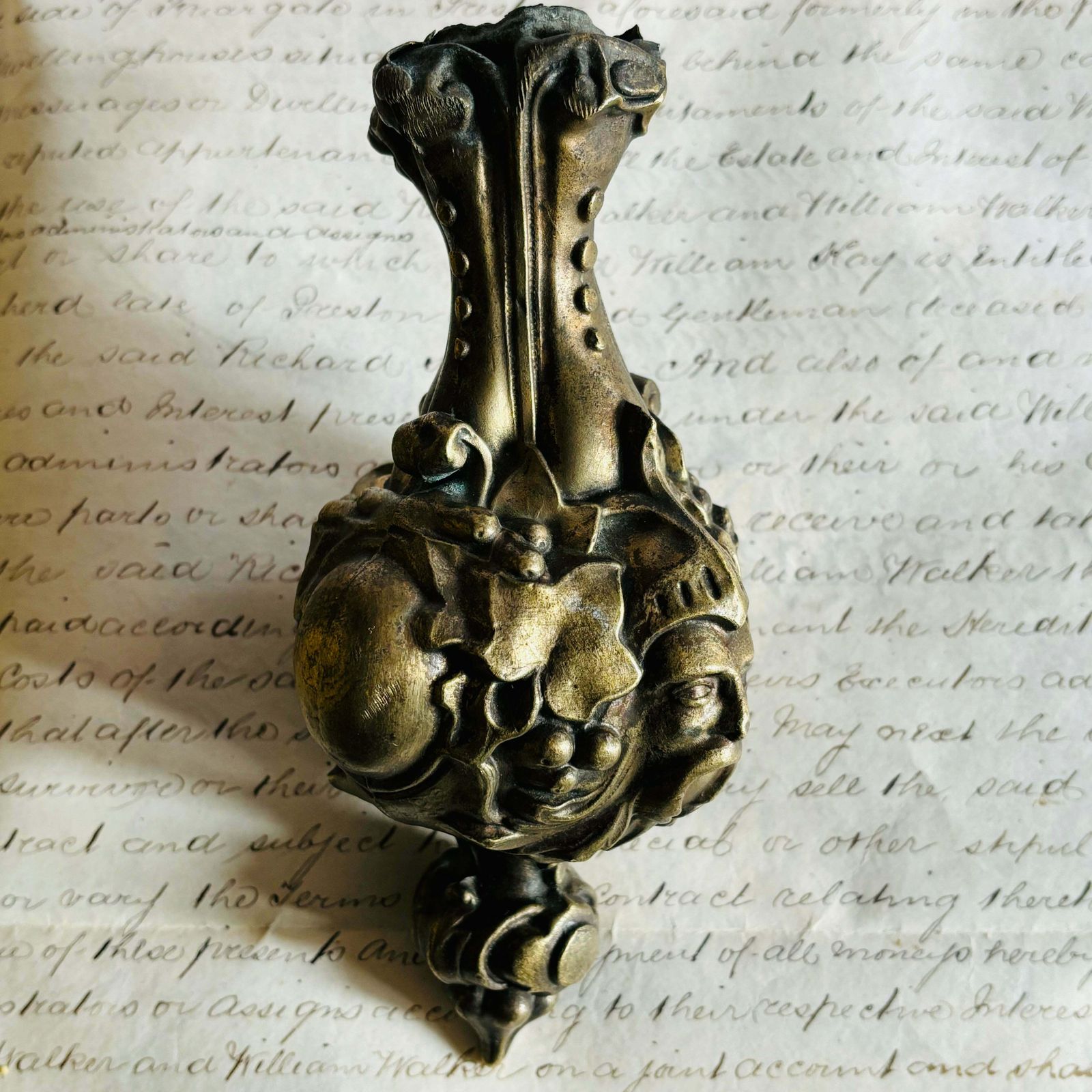 Antique Heavy Ornate Clock Weight photo vinterior
