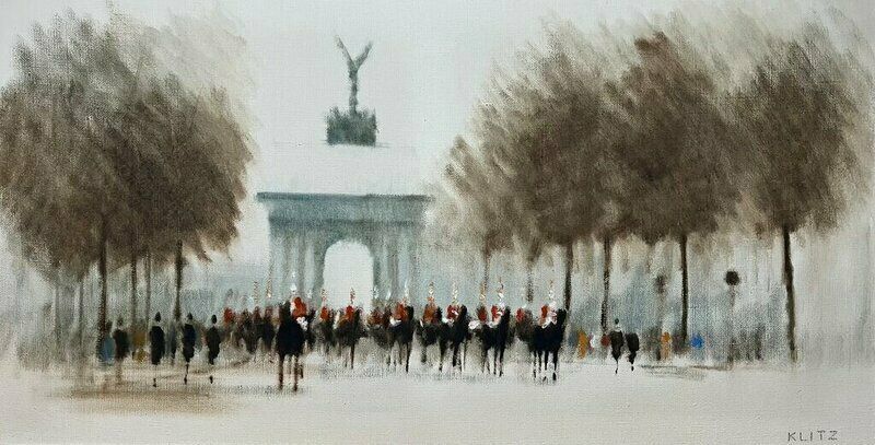 Anthony Robert Klitz Marble Arch Oil Painting, 20th Century