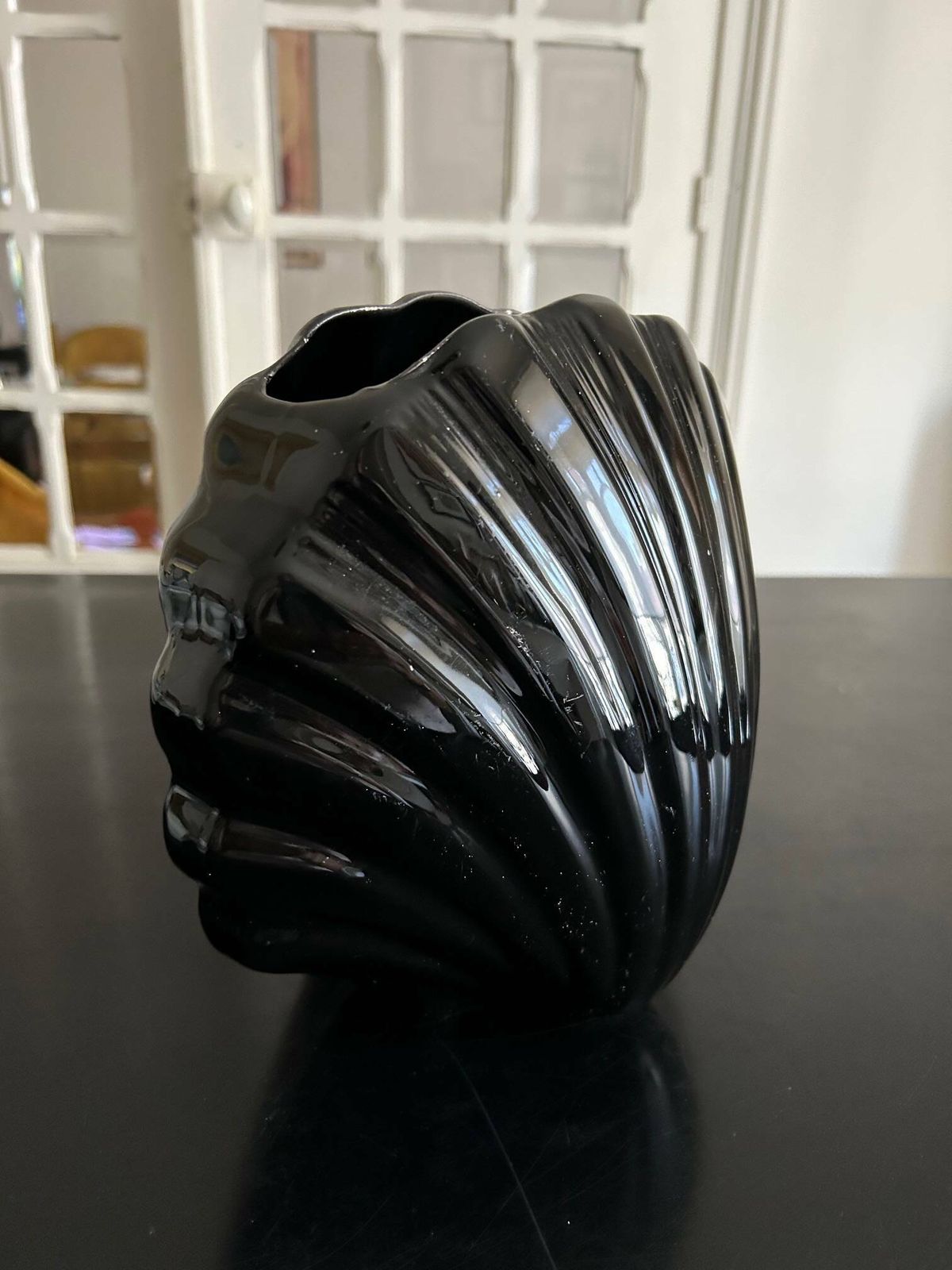 Ceramic Shell Vase 1980, 1980s photo vintage