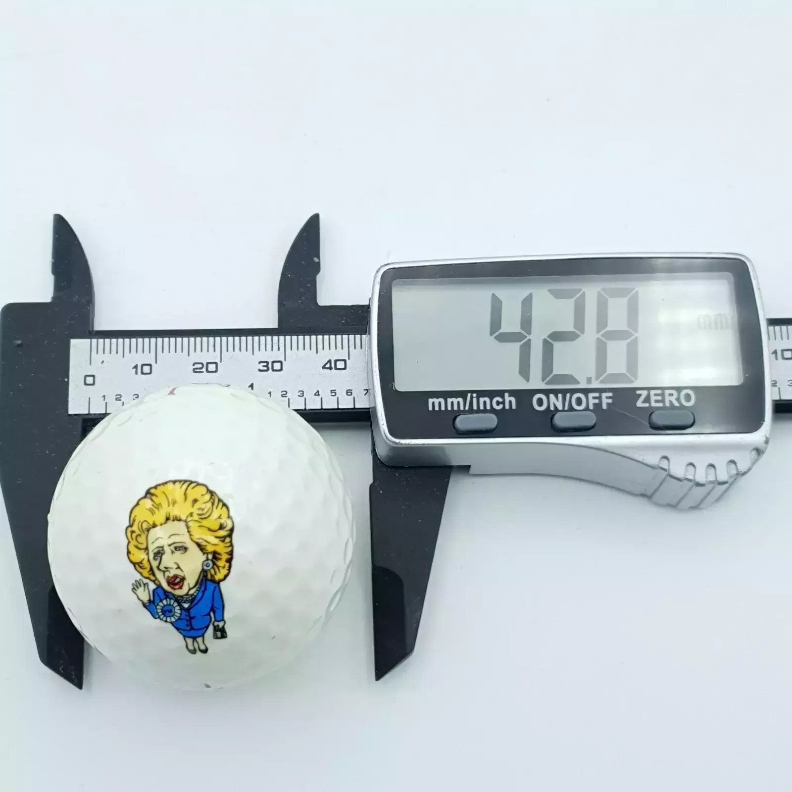 photo vintage Mega Rare Margaret Thatcher Golf Ball Spalding Pro II Miners' Strike 1984 1985