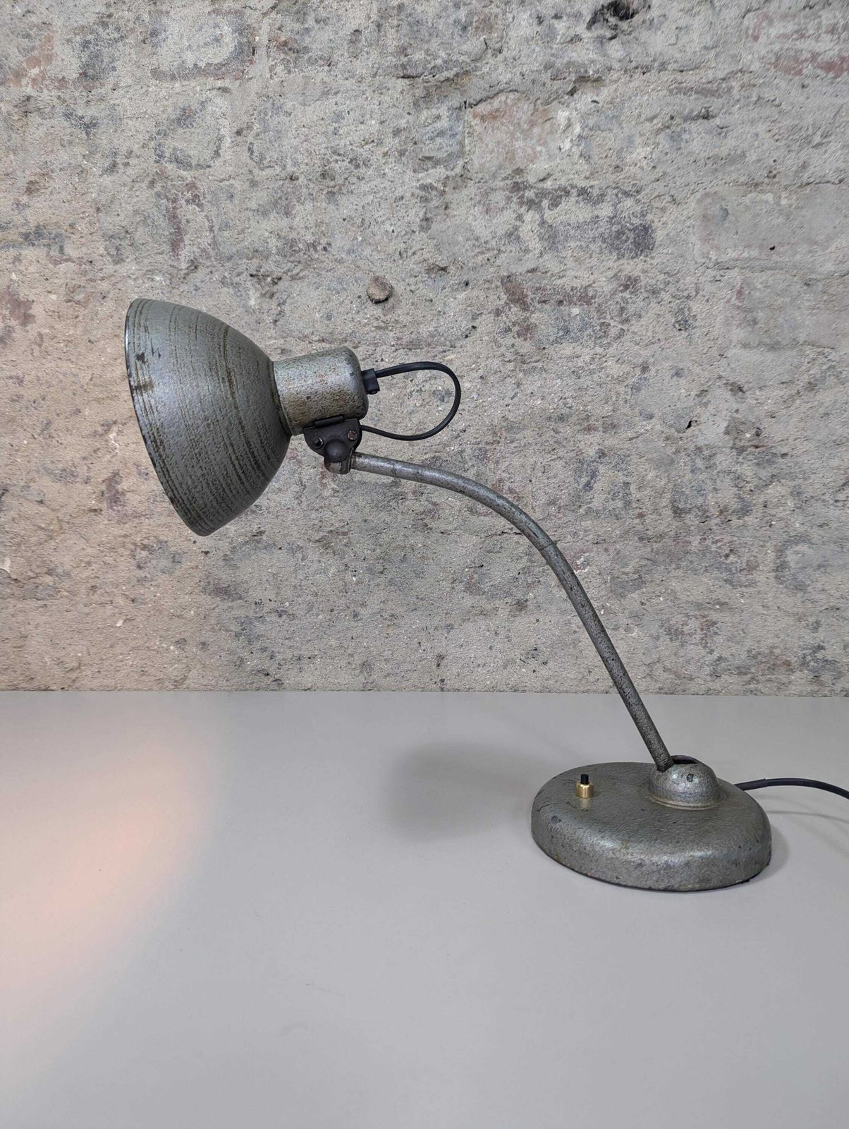 Vintage Metal Desk Lamp, Made In Poland, 1960s photo vinterior