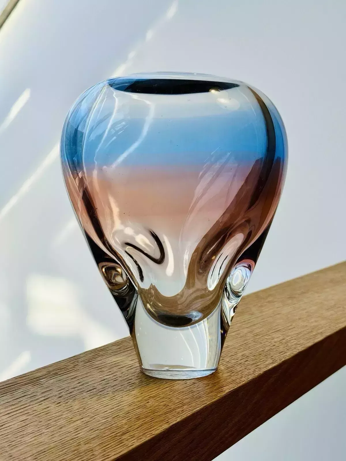 Czechoslovakian Moser Vladimir Mika Bohemian Art Glass Vase Mstisov Glassworks photo for sale