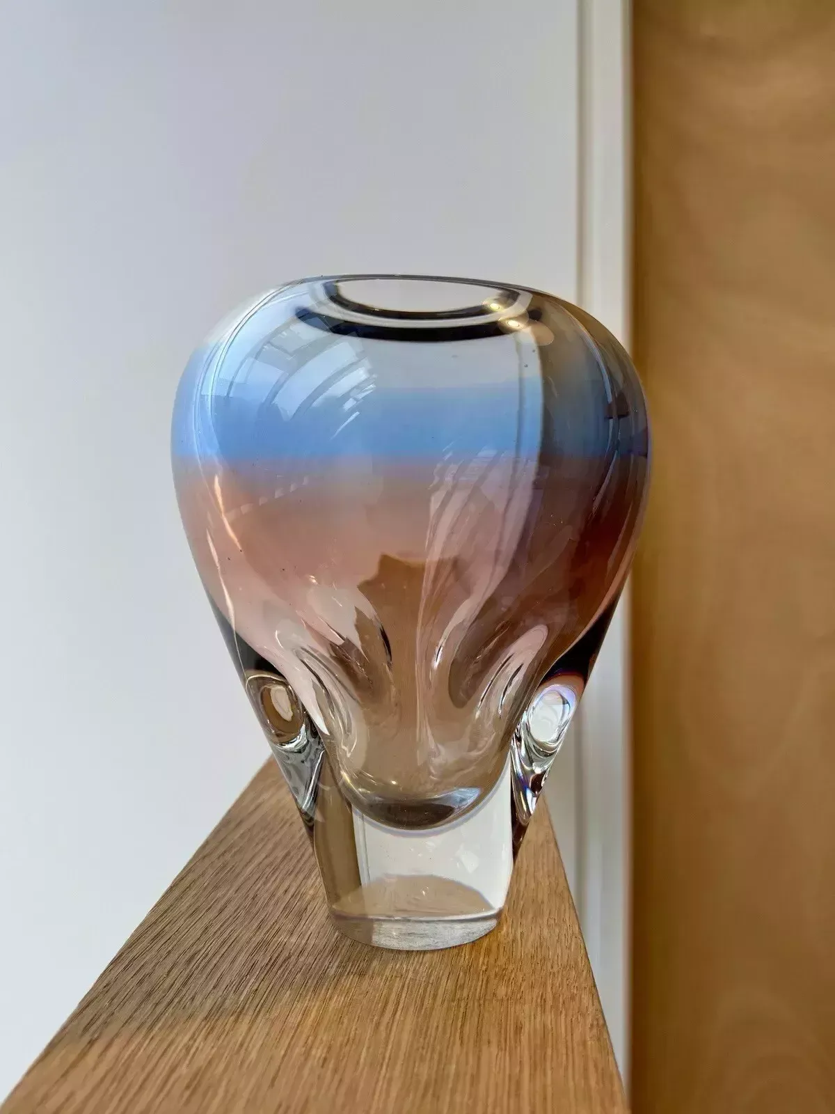Home Decor Czechoslovakian Moser Vladimir Mika Bohemian Art Glass Vase Mstisov Glassworks photo