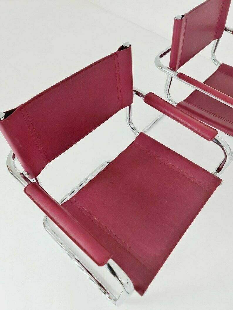 1 Of 10 Chairs Model Mg5 Centro Studio Desk Chair In Cognac By Mart Stam & Marcel Breuer, 1970s photo Furniture