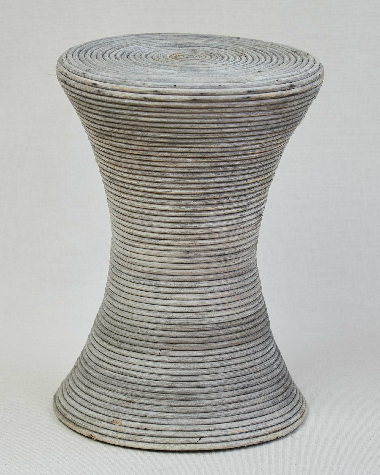 Reeded Rattan Side Table, Boho H 45cm W 32cm photo Furniture