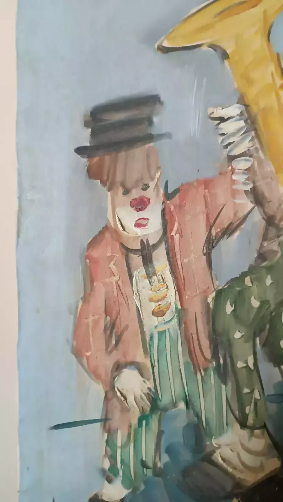 Oil Painting On Canvas Nando Da Pistoia, Clowns 60s photo Art
