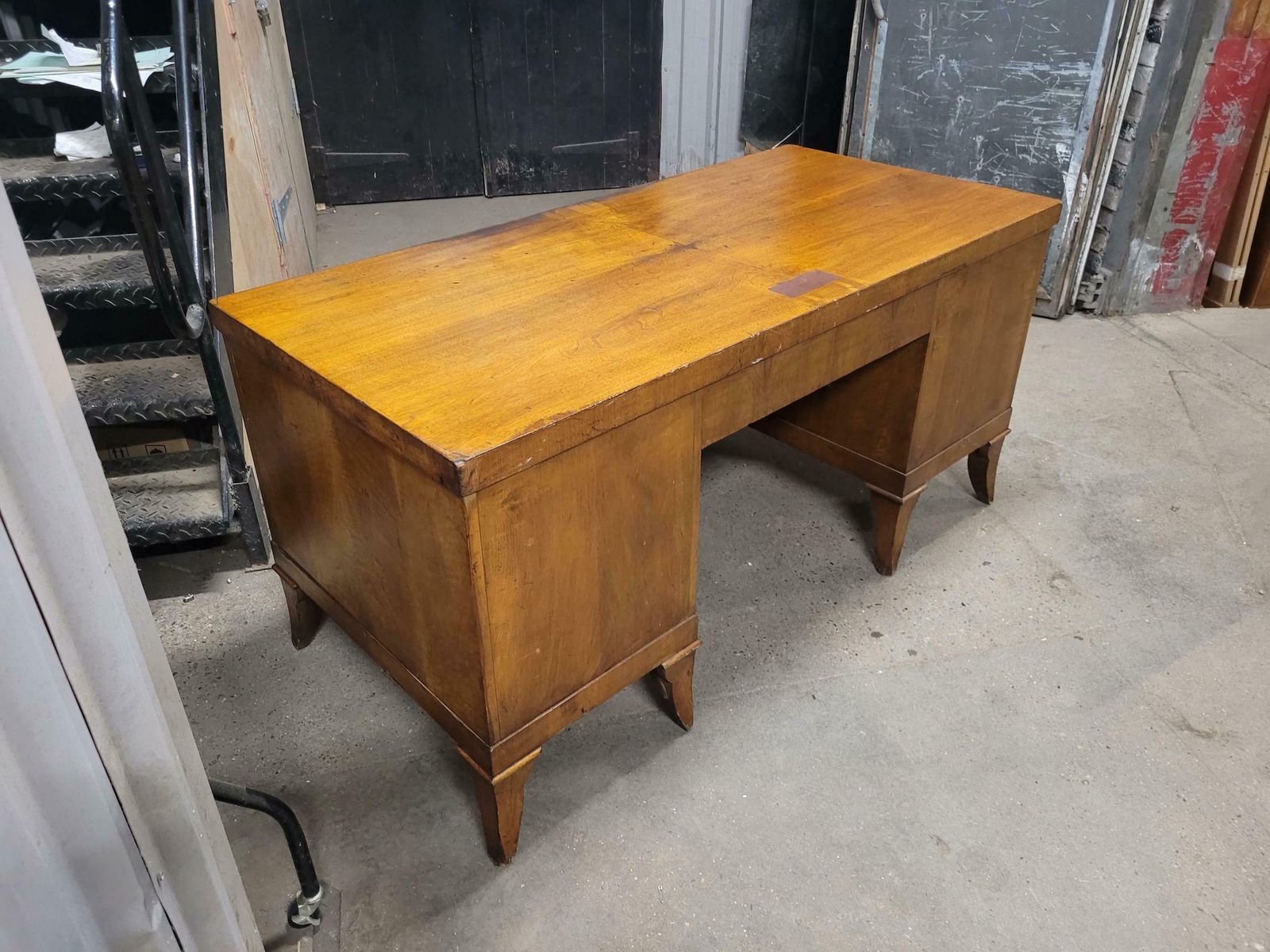 photo for sale Antique Early 20th Century Art Deco Walnut Executive Desk Writing Desk
