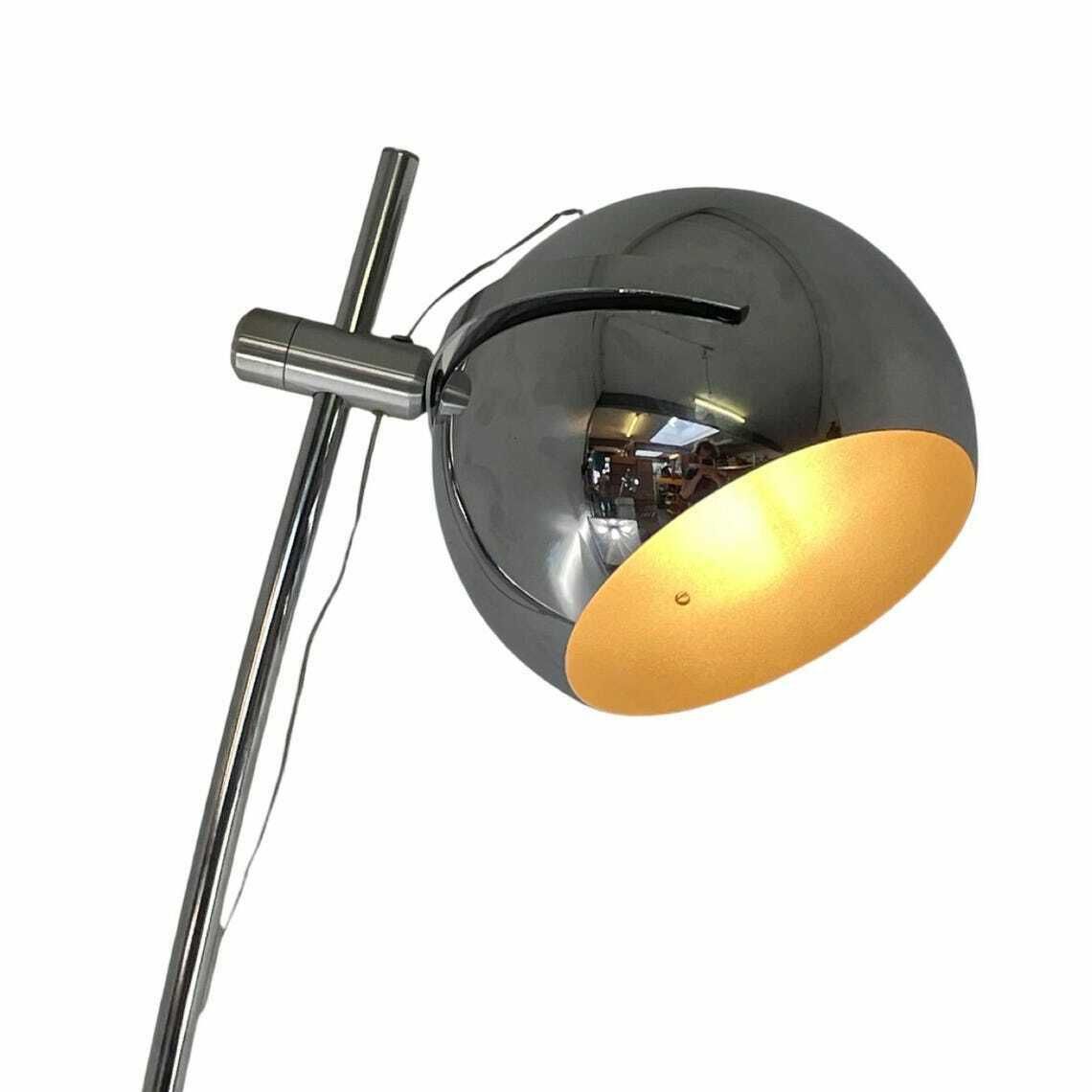 Hala Zeist   696   Space Age Design   Vintage   Floor Lamp With Chrome Shade, Polished Aluminum Base And Chromed Upright photo Lighting