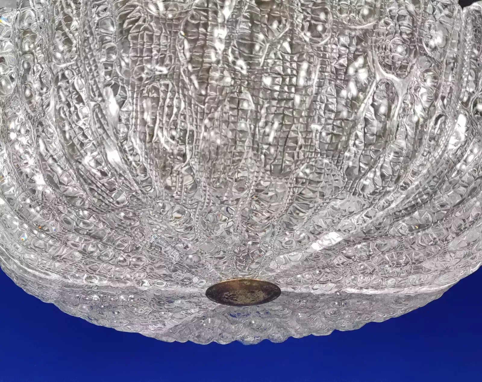 Vintage 1960s Orrefors Carl Fagerlund Brass & Crystal ‘Embassy’ Pendant Lamp photo for sale
