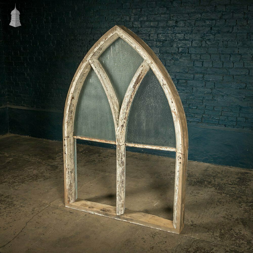 Arch Top Window, Gothic Style With Ribbed Textured Glass photo furniture