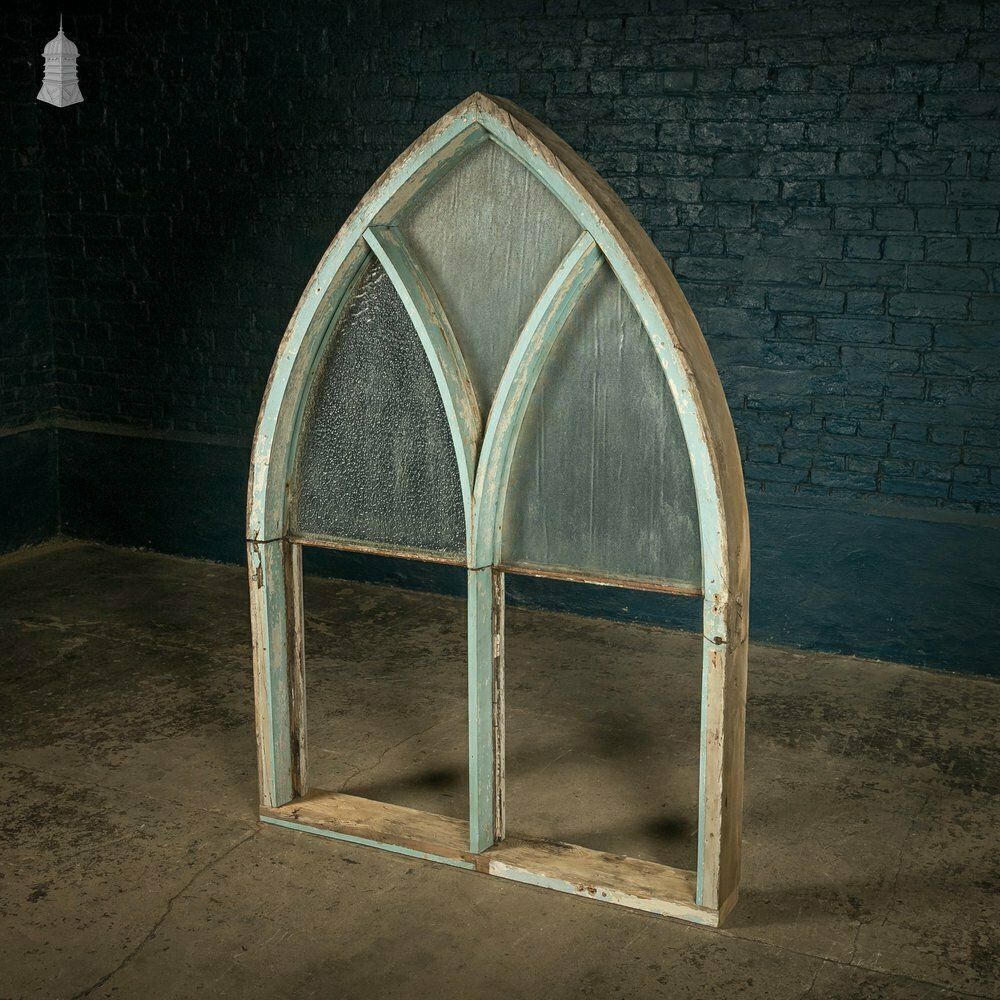 photo for sale Arch Top Window, Gothic Style With Ribbed Textured Glass