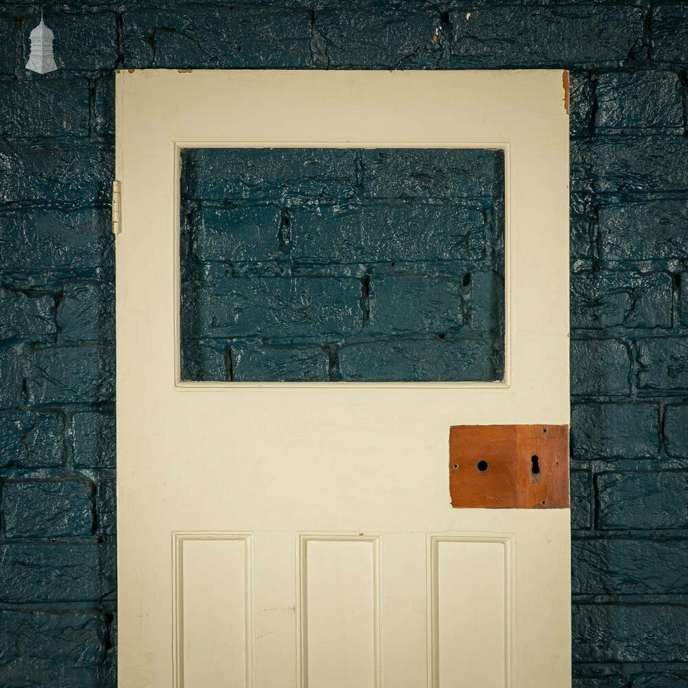 Half Glazed Door, 4 Panel White Painted photo furniture