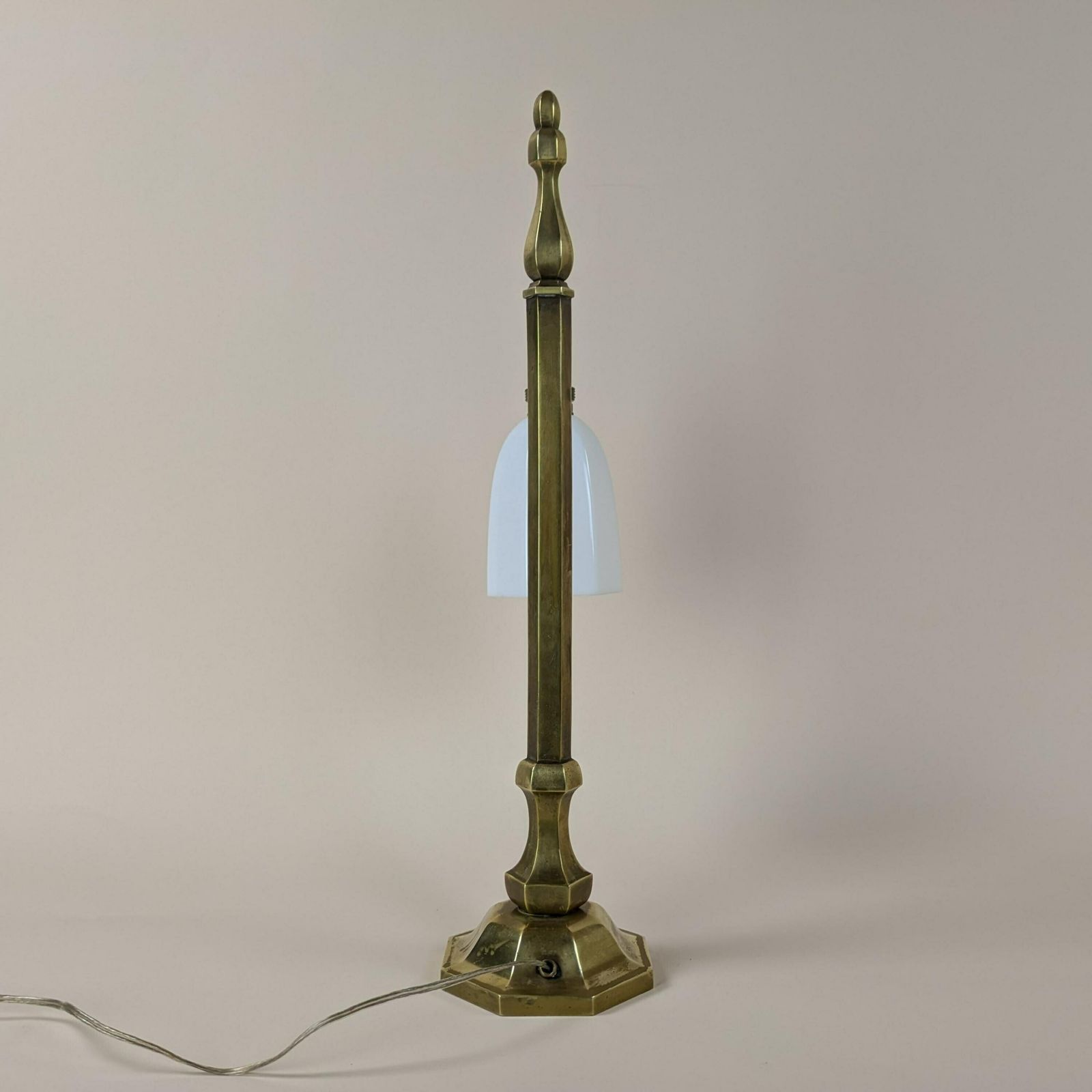 Antique French Bronze Desk Lamp With White Milk Glass Shade, 1930s Art Deco Style Bronze Table Lamp From France, Antique Paris Lighting photo buy