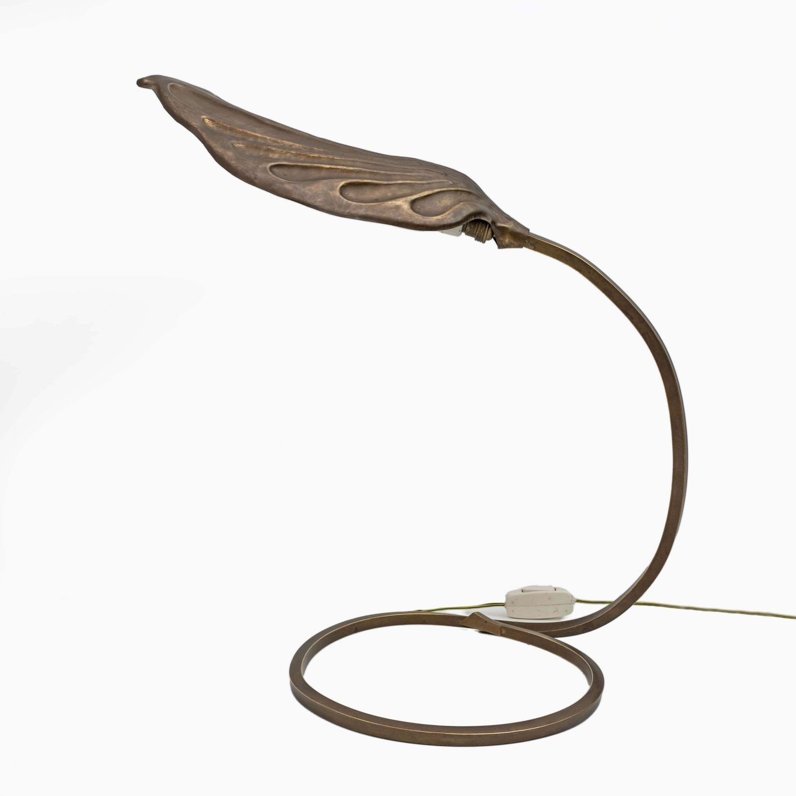 Tommaso Barbi Mid Century Modern Brass Leaf Table Lamp By Bottega Gadda, 1960s photo furniture