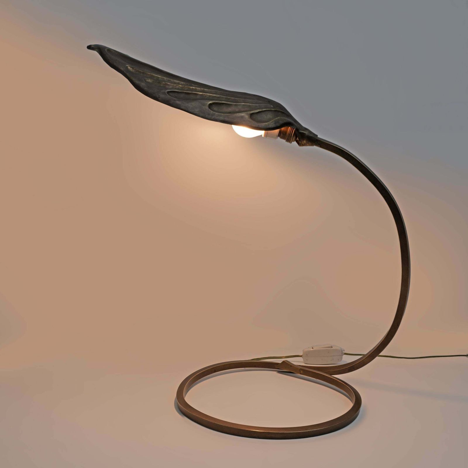 Tommaso Barbi Mid Century Modern Brass Leaf Table Lamp By Bottega Gadda, 1960s photo 1634.0