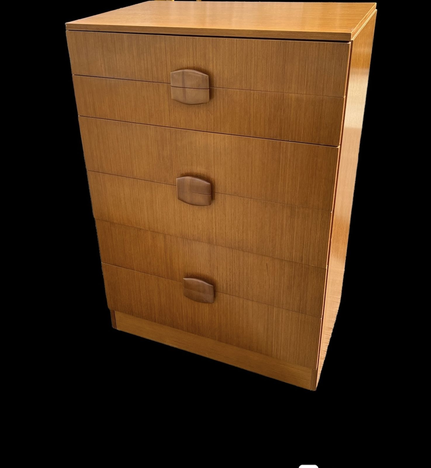 Mid Century Teak Tallboy By Stonehill  6 Graduated Drawers