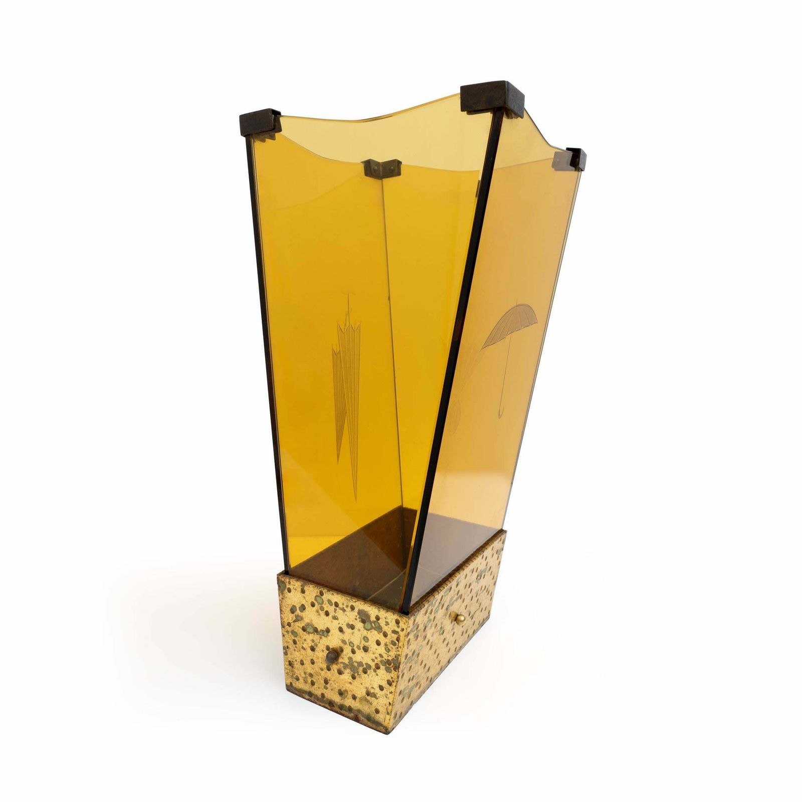 Attributed Pierluigi Colli Midcentury Modern Glass Umbrella Stand By Cristal Art photo buy