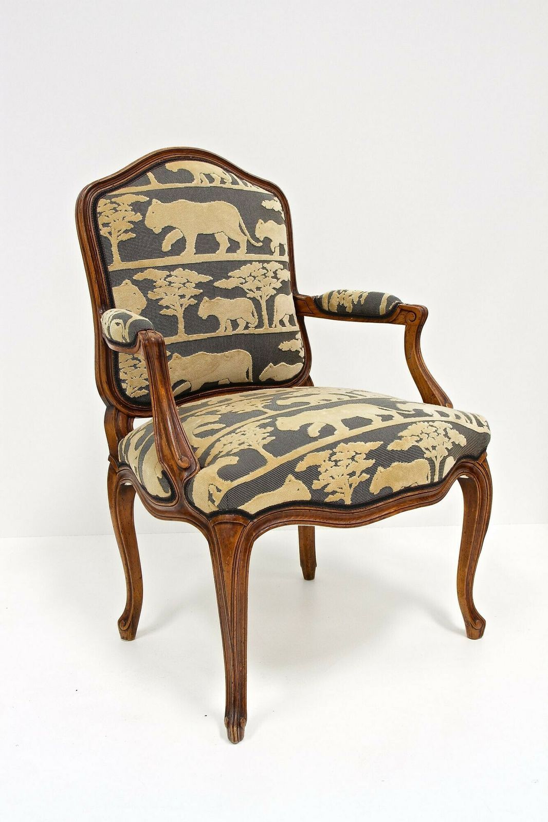 photo furniture 19th Century Nutwood Armchair, Handcarved, At Ca. 1880