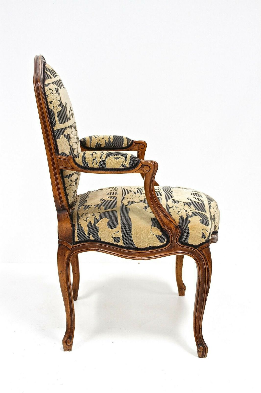 1890.0 19th Century Nutwood Armchair, Handcarved, At Ca. 1880 photo