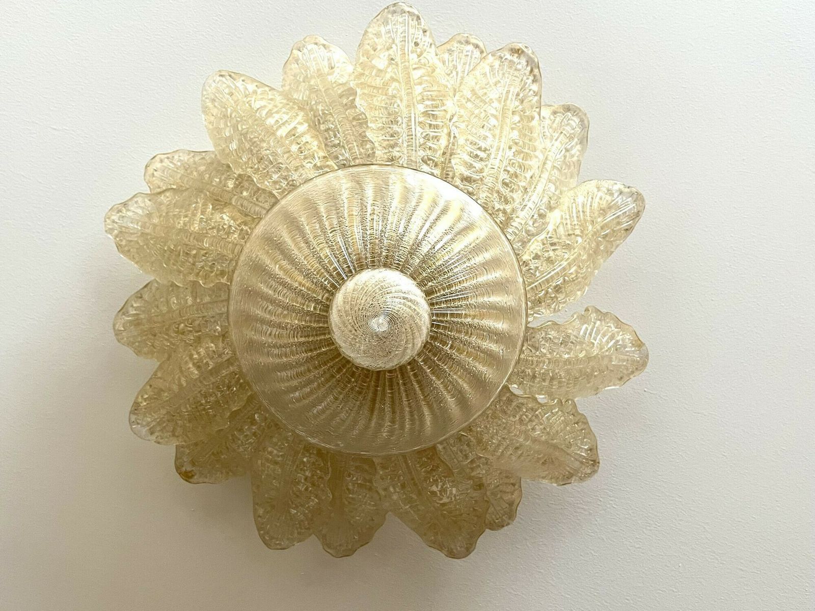Golden Murano Glass Flush Mount Ceiling Light By Barovier & Toso, Italy 2002 photo buy