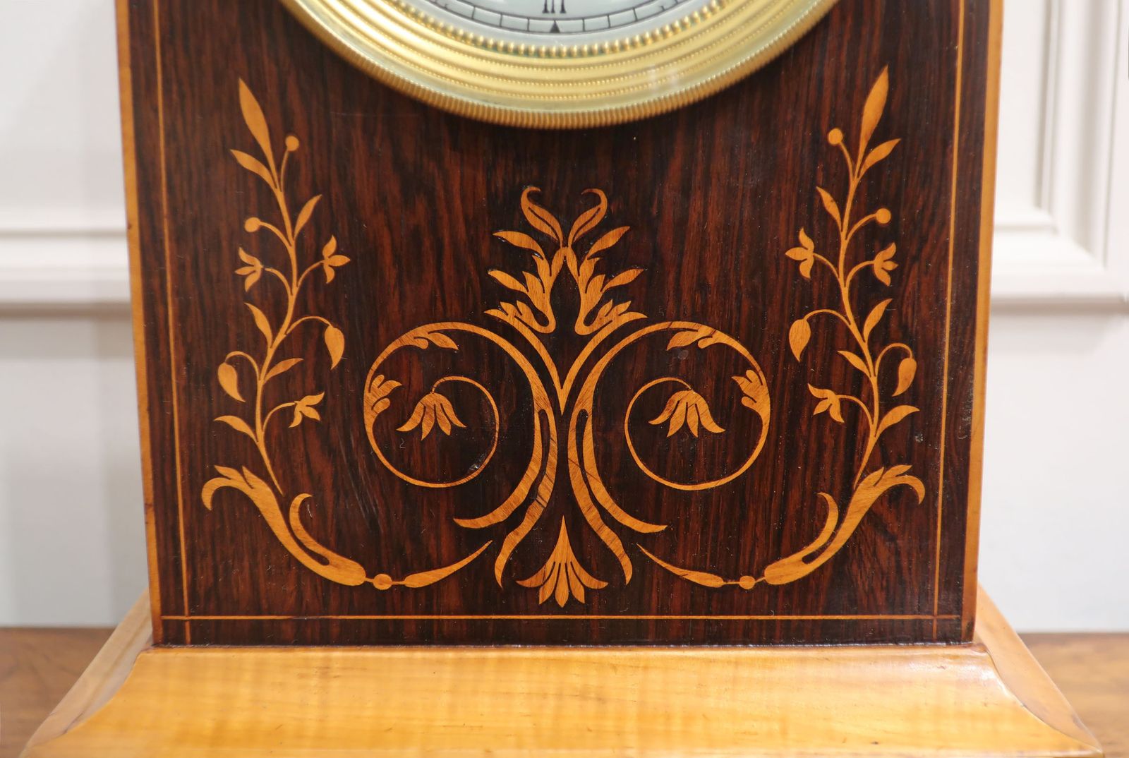 French Rosewood & Marquetry Mantel Clock photo Home Decor