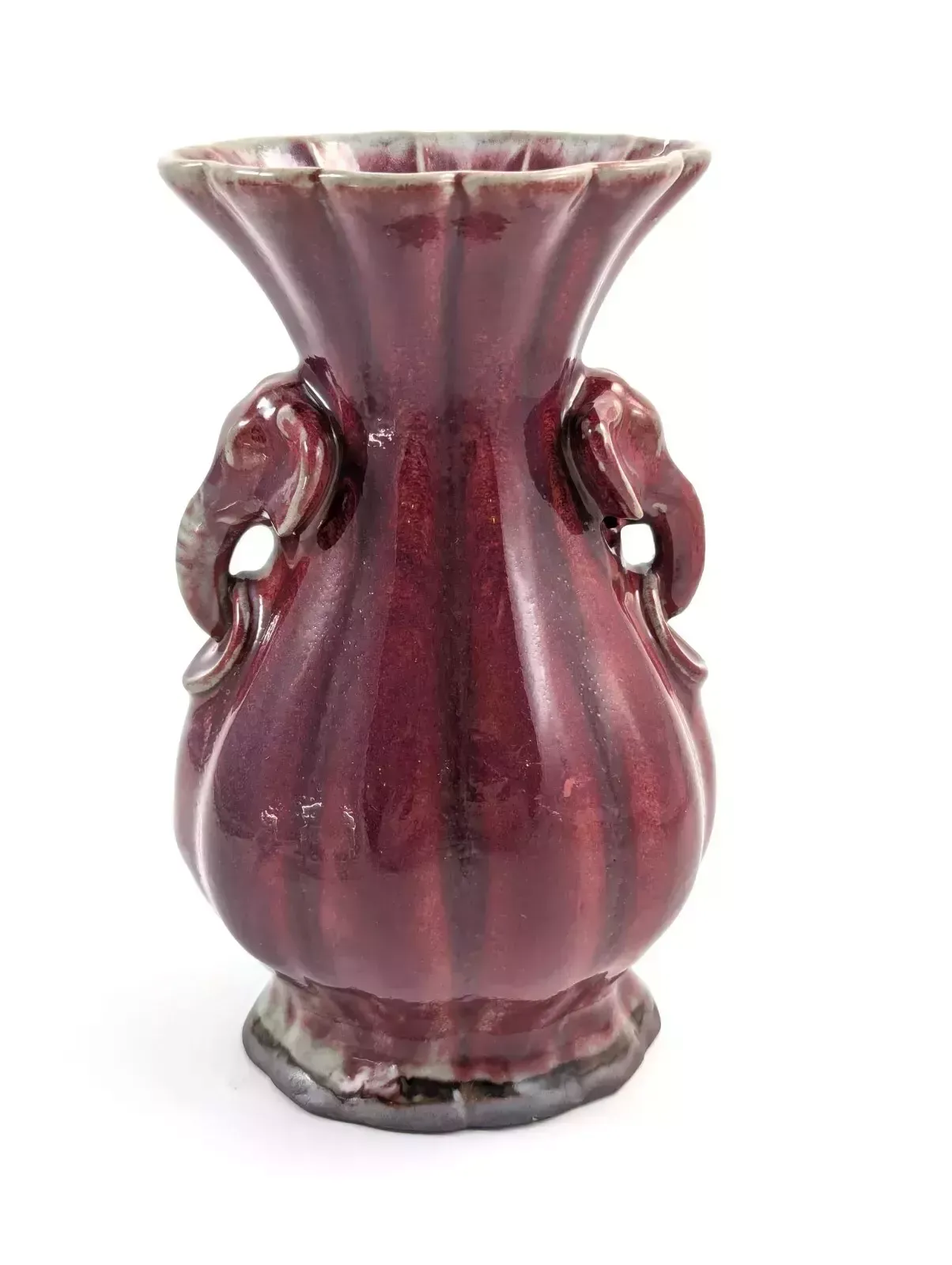 Antique Chinese Flambe Glaze Vase, C. 19th Century