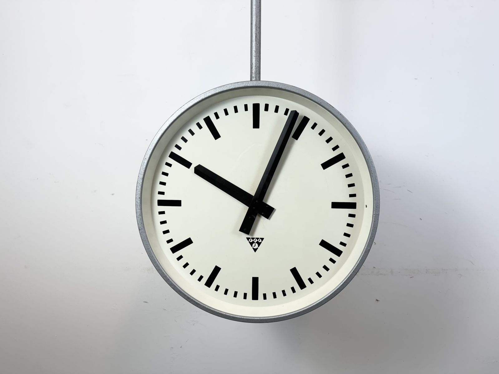 799.0 Huge Industrial Double Sided Railway Or Factory Clock From Pragotron, 1960s photo