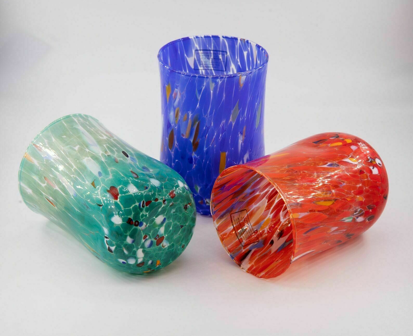 Panama City, Set Of 6 Murano Drink\Water Glasses Color "Multicolor" Handmade, Murano Glass, Made In Italy photo for sale
