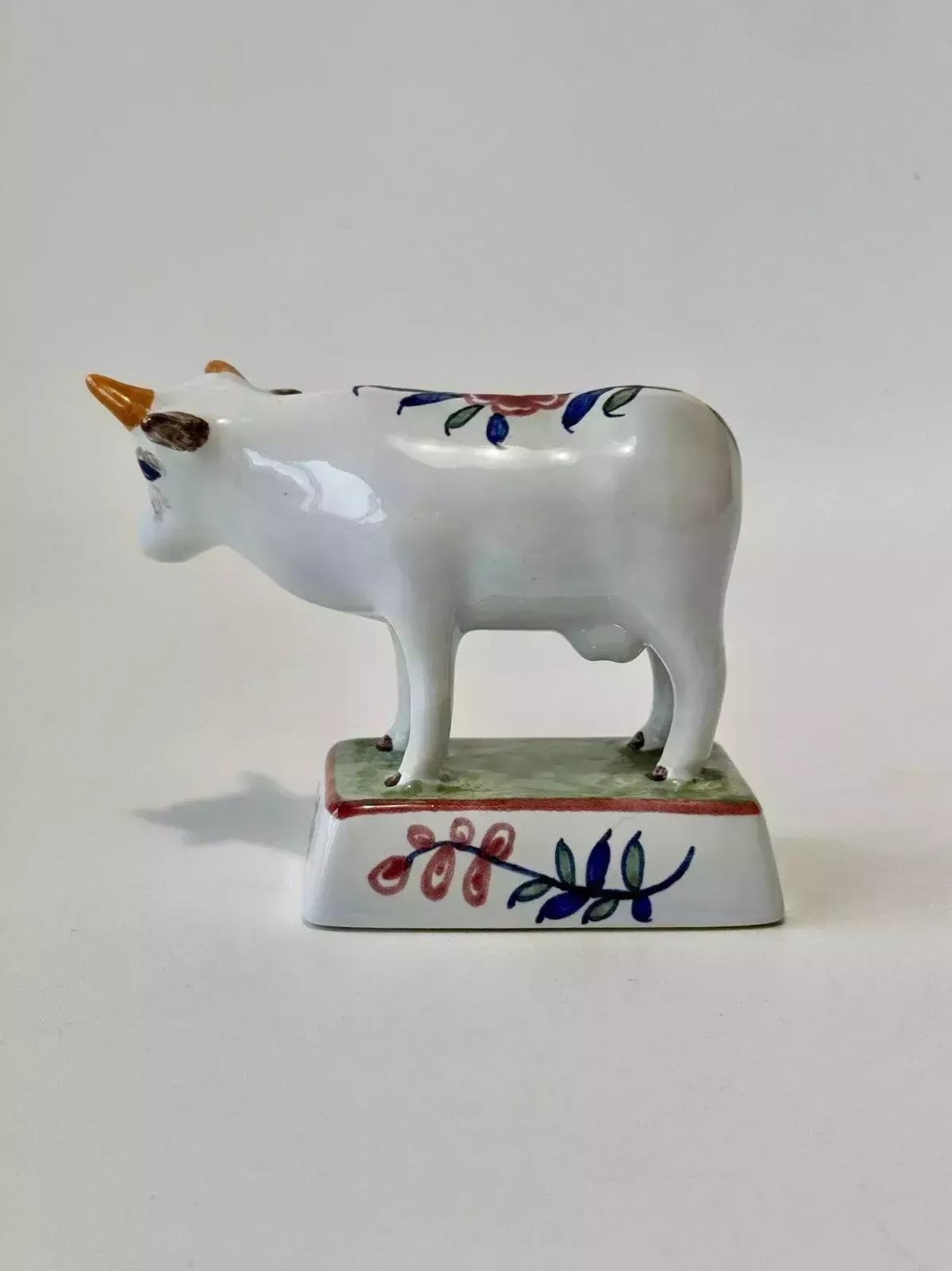 Rare Vintage Ceramic Faience Cow Hand Painted For Tiffany & Co photo furniture