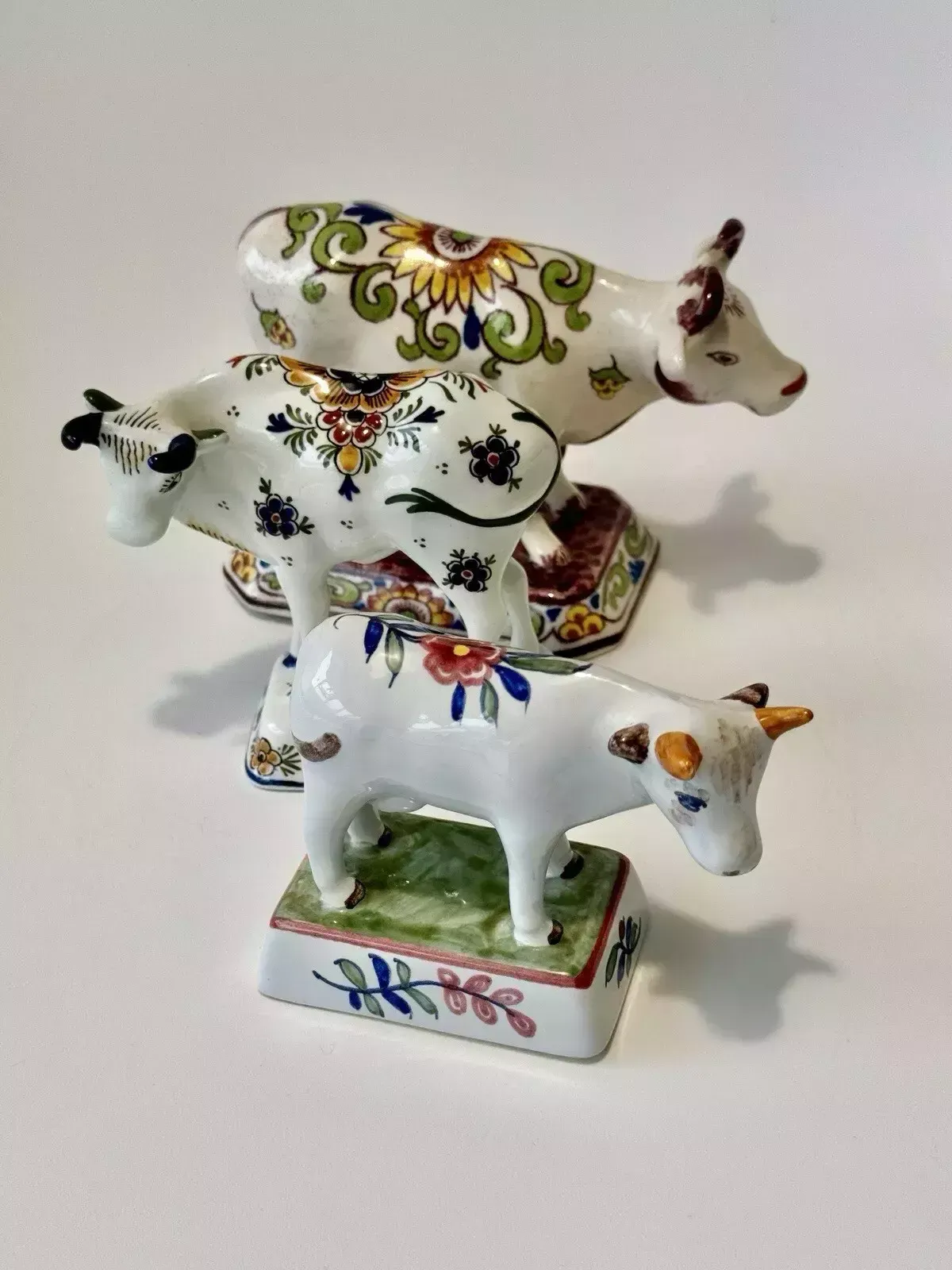 Art Rare Vintage Ceramic Faience Cow Hand Painted For Tiffany & Co photo