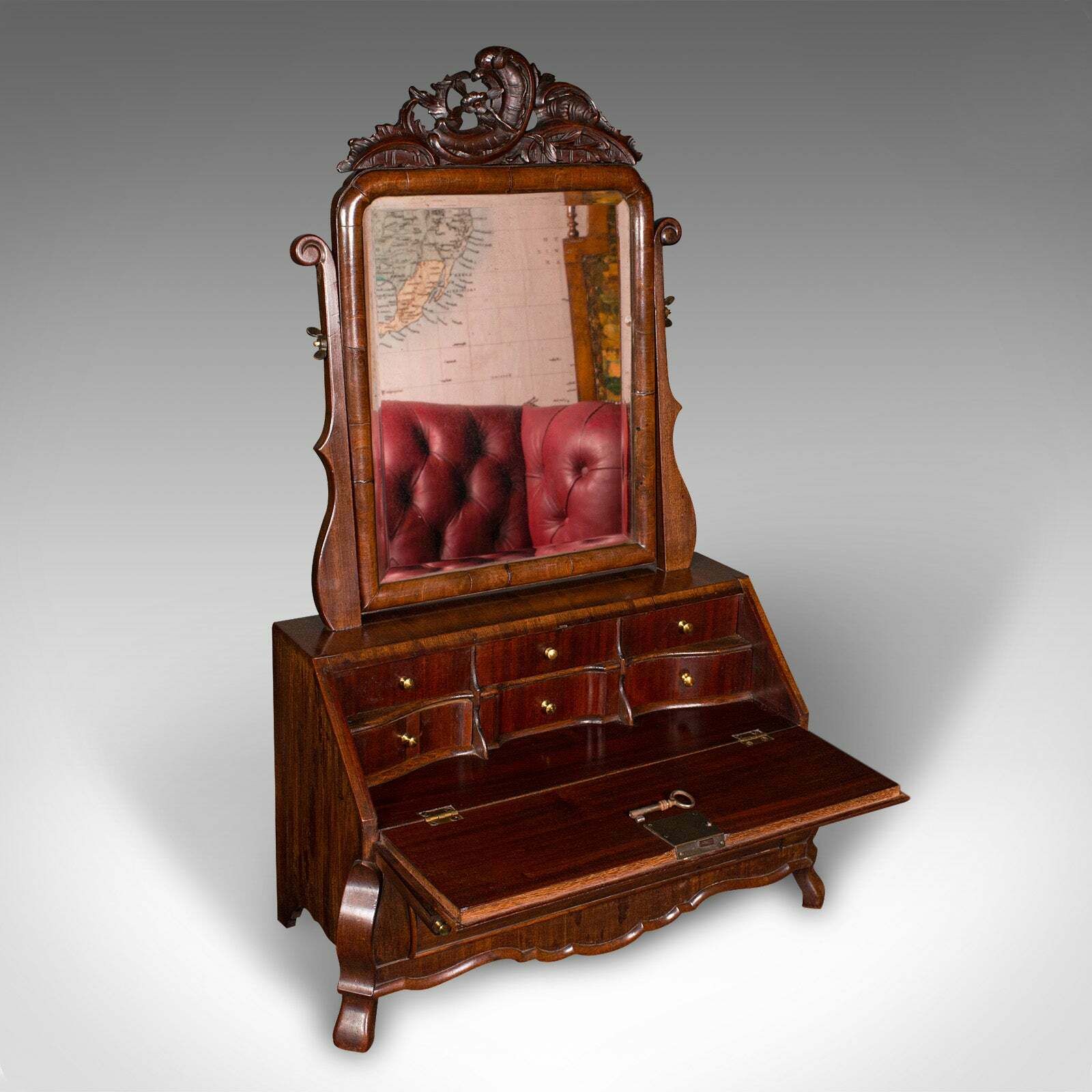 Antique Bureau Mirror, English, Dressing Table, Boudoir, Georgian, Circa 1800 photo for sale