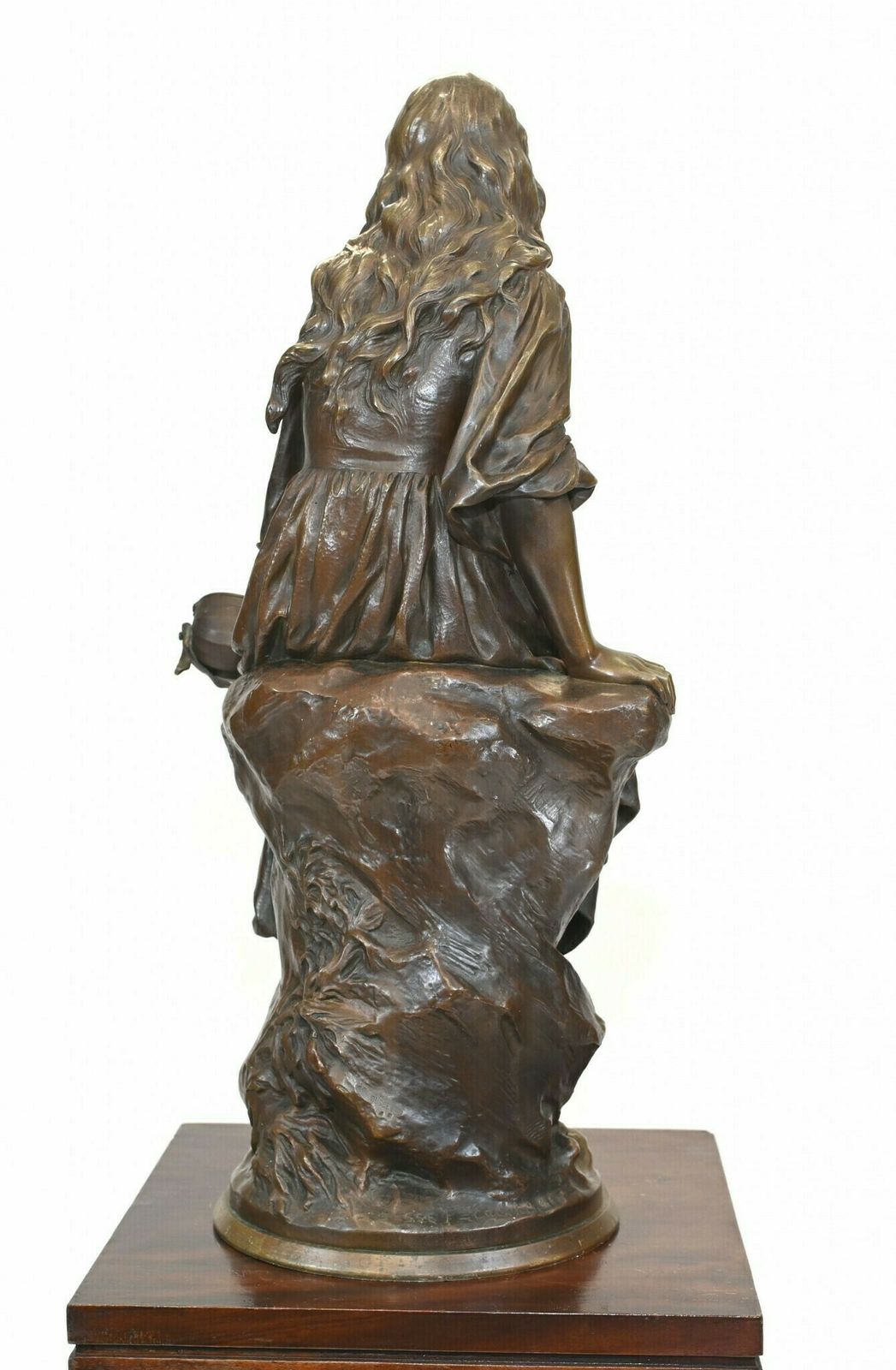 photo furniture French Bronze Mandolin Player By Paul Mengin Art Nouveau Maiden Figurine 1890