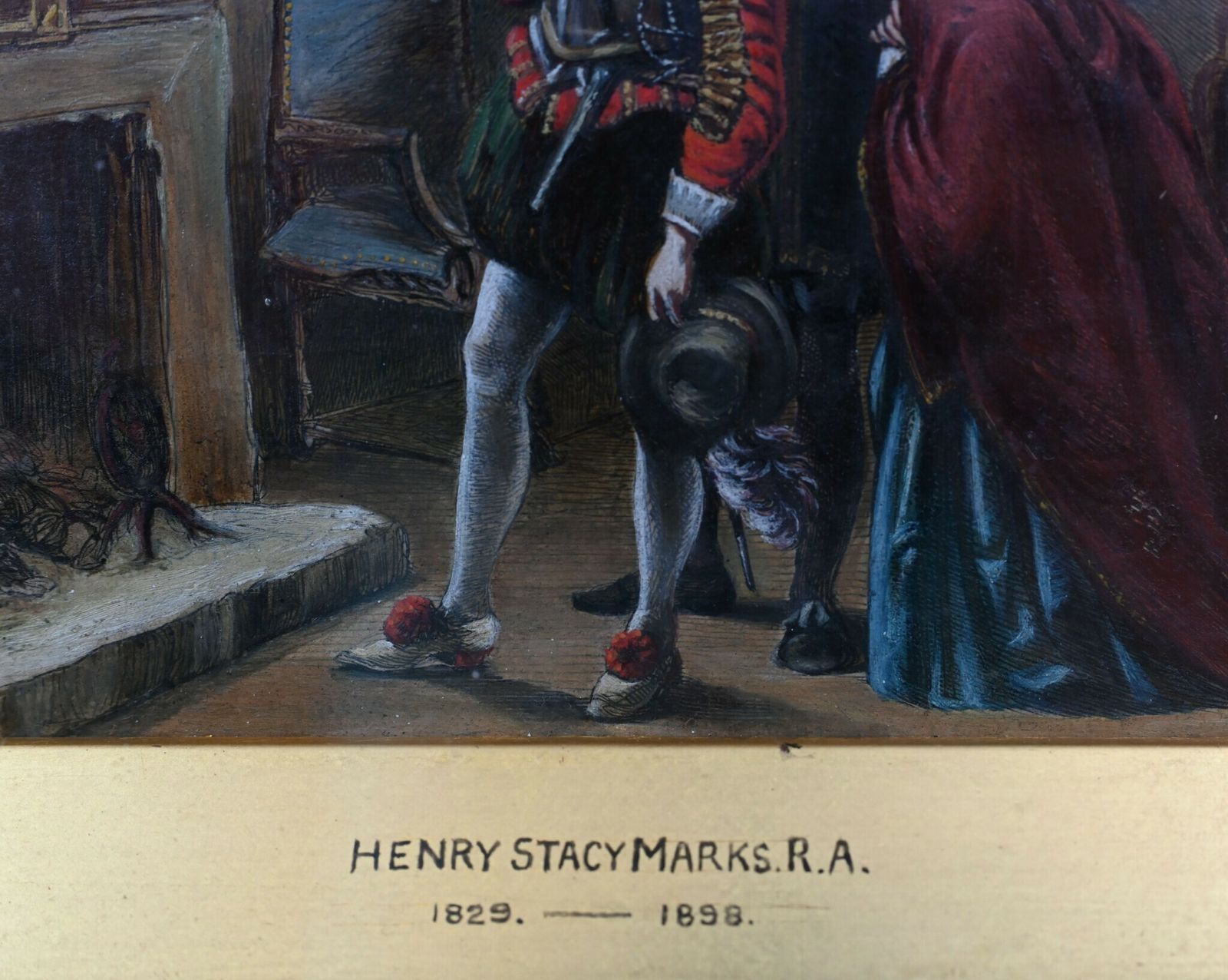 Victorian Oil Painting Shakespeare Portrait 1860 Signed photo vinterior