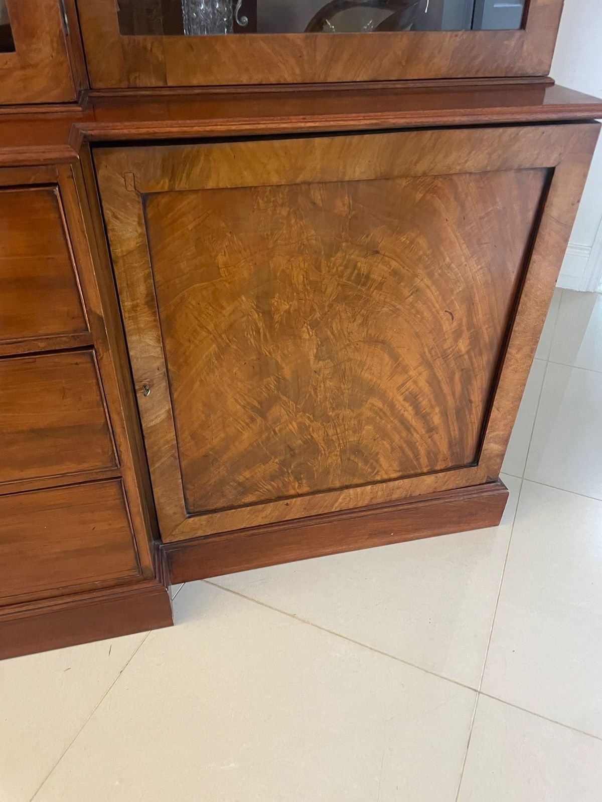 Large Antique George III Quality Mahogany Breakfront Bookcase 238 X 286 X 62 Cm photo buy