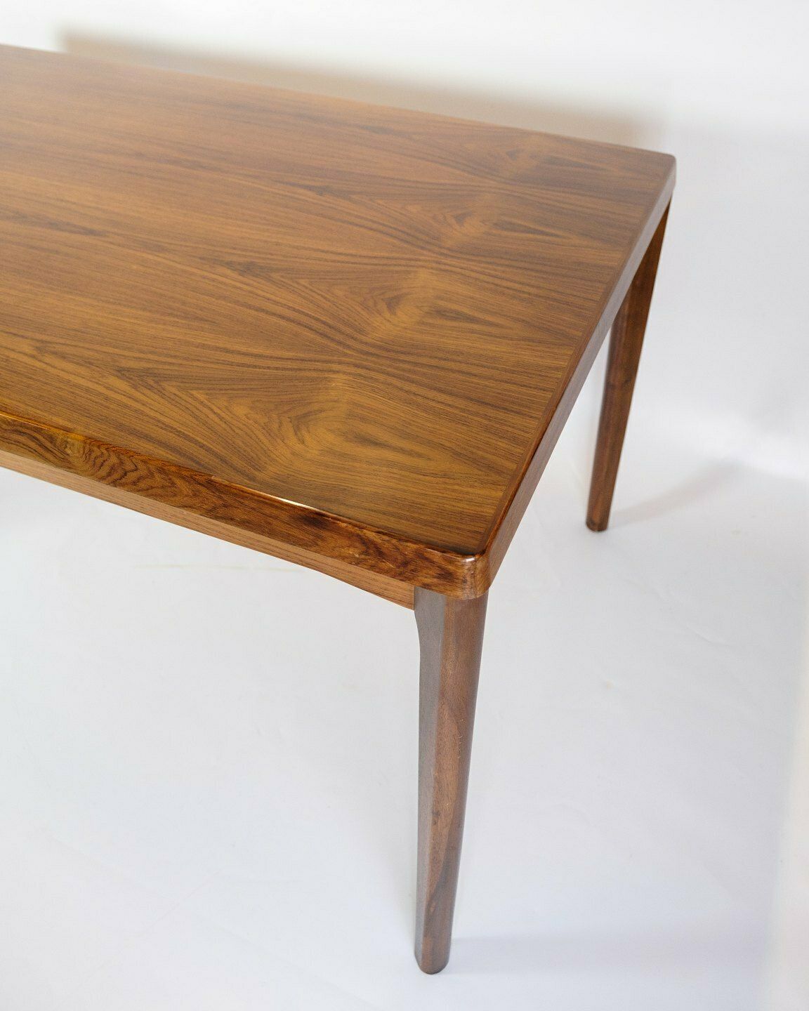 Dining Table In Rosewood With Pull Out By Henning Kjærnulf For Vejle Chairs & Furniture Factory From 1960s photo for sale
