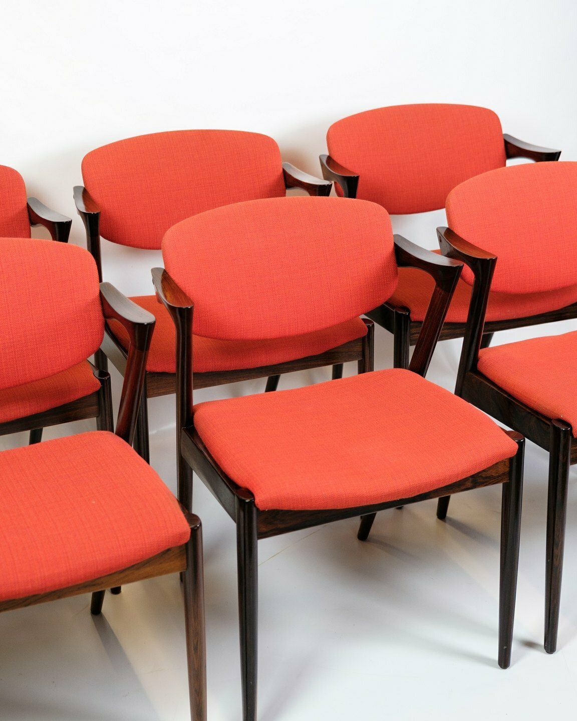 Set Of 6 Dining Table Chairs Model 42 In Rosewood By Kai Kristiansen  For Schou Andersen From 1960s photo furniture