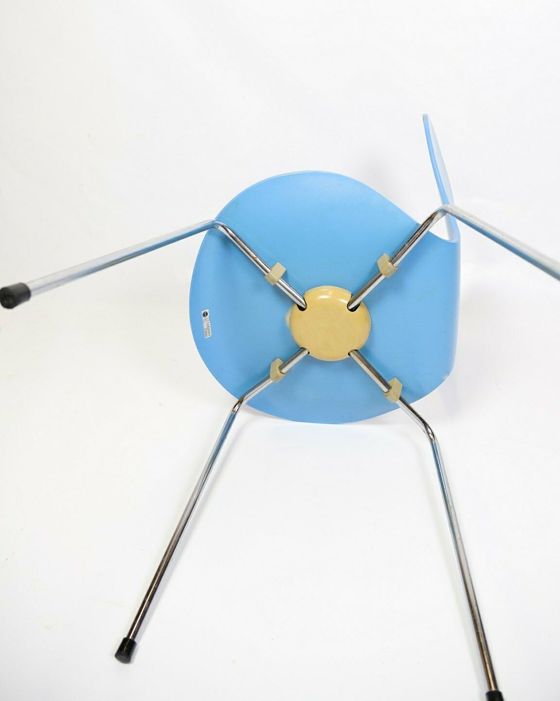 Set Of 5 Seven Chairs Model 3107 Lacquered In Light Blue By Arne Jacobsen For Fritz Hansen From 1980s photo buy