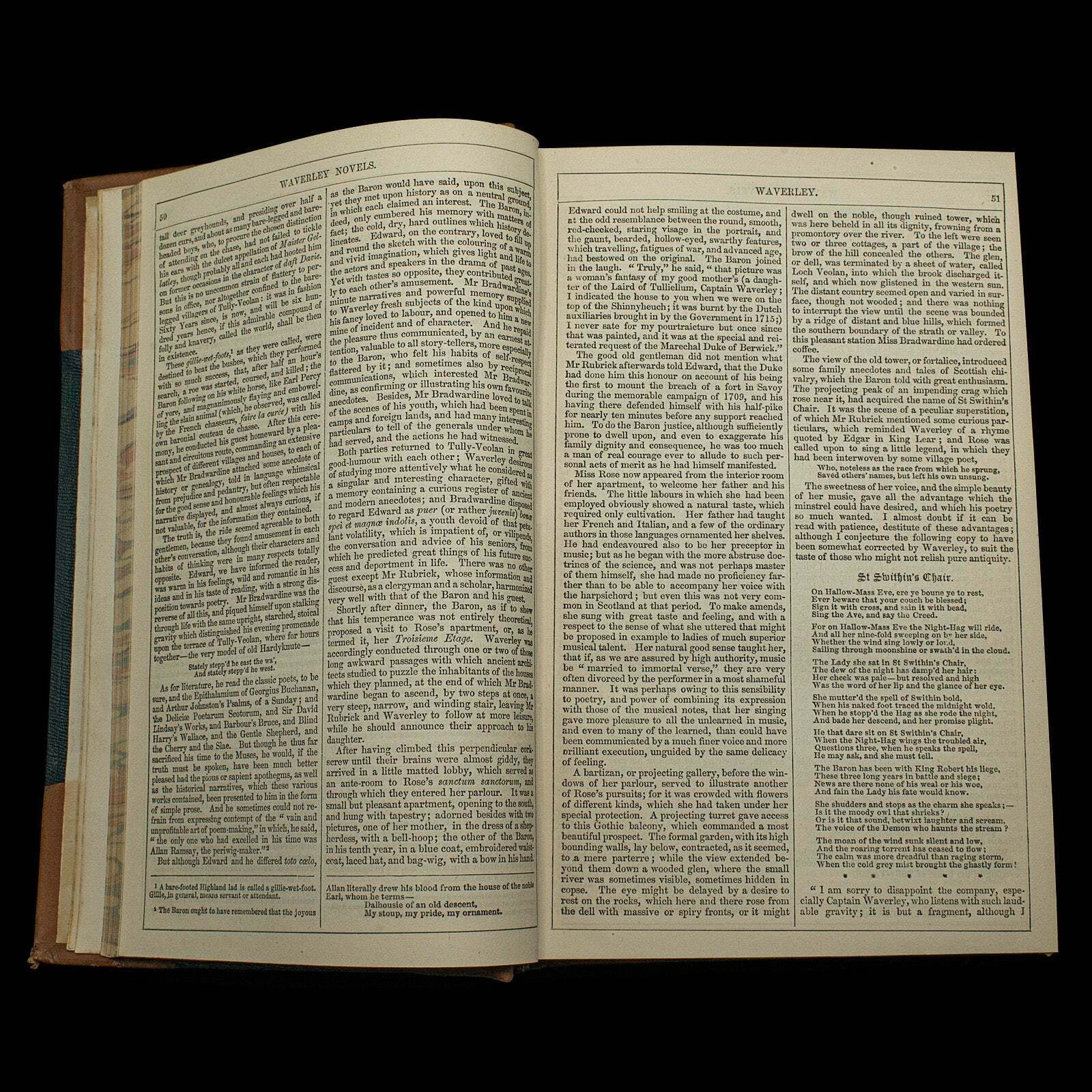 photo furniture Antique 4 Vols, Waverley Novels, Walter Scott, Scottish, Literary Set, Victorian