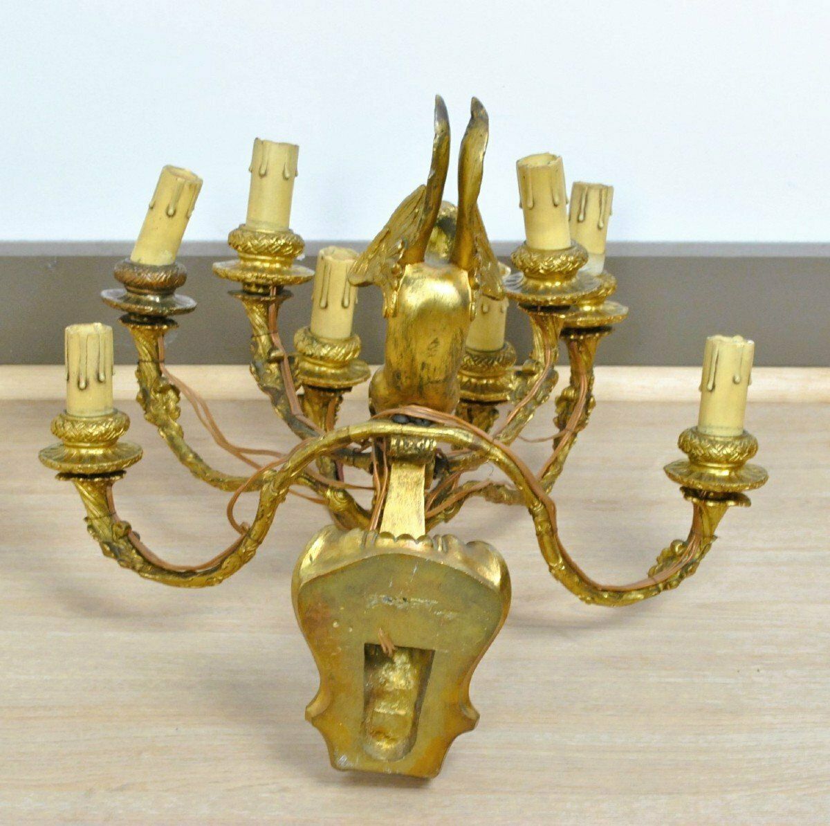 Lighting Pair Of Gilt Bronze Wall Lights With Winged Putti, Napoleon III, 19th Century photo
