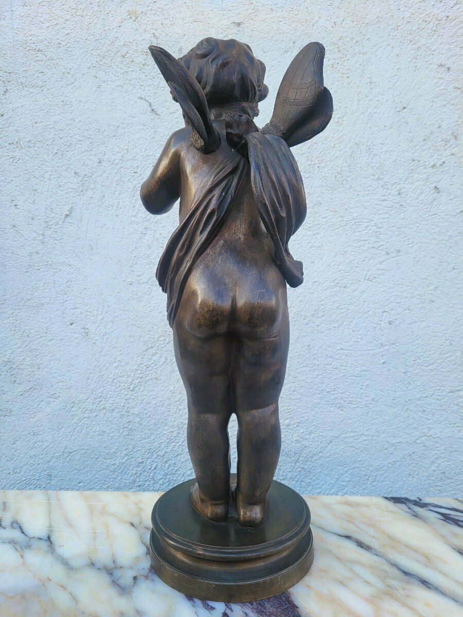 Bronze Of A Winged Putto On Foot, Late 19th Century Early 20th Century photo for sale