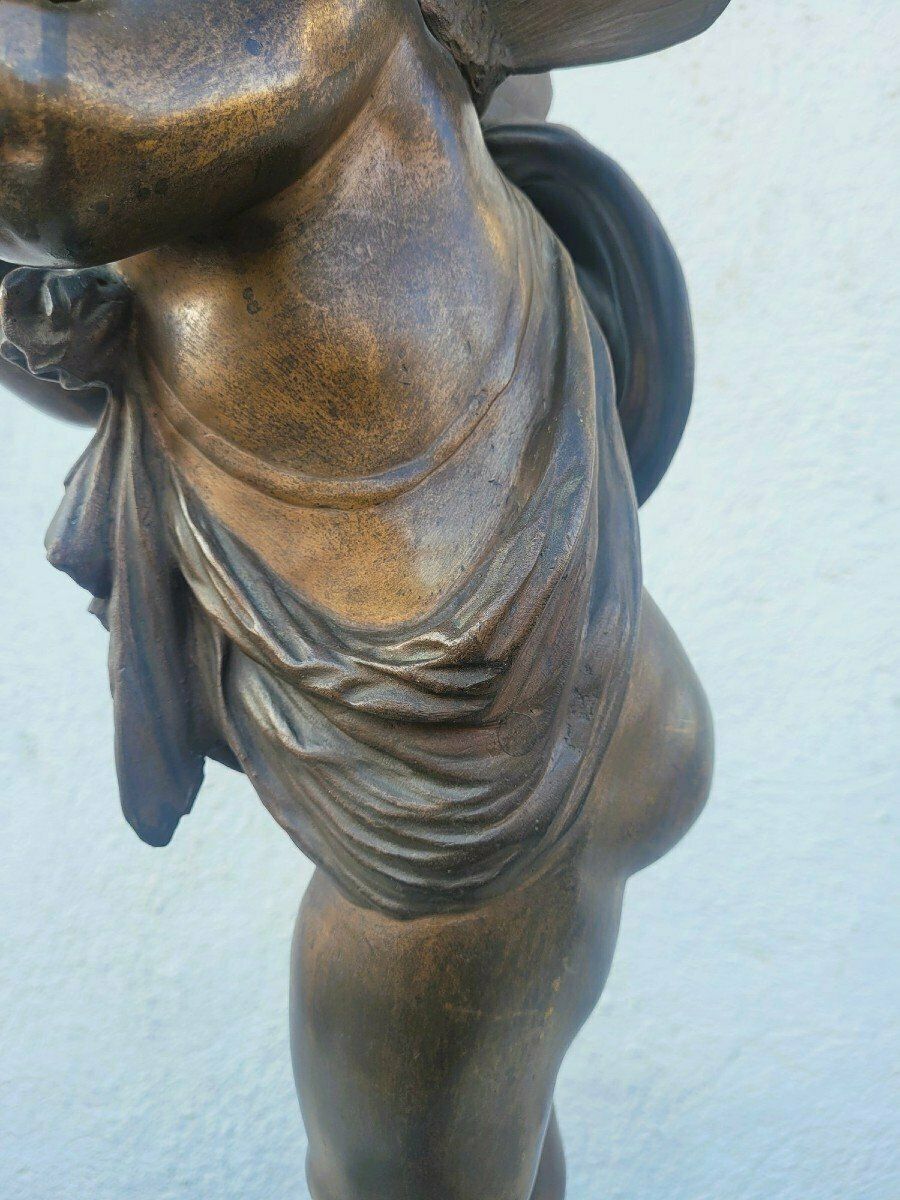 Bronze Of A Winged Putto On Foot, Late 19th Century Early 20th Century photo buy