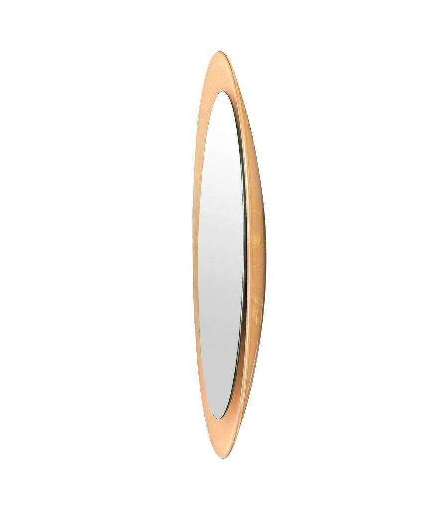A Large Pink Concave Framed Circular Mirror In The Style Of Max Ingrand For Fontana Arte photo Home Decor