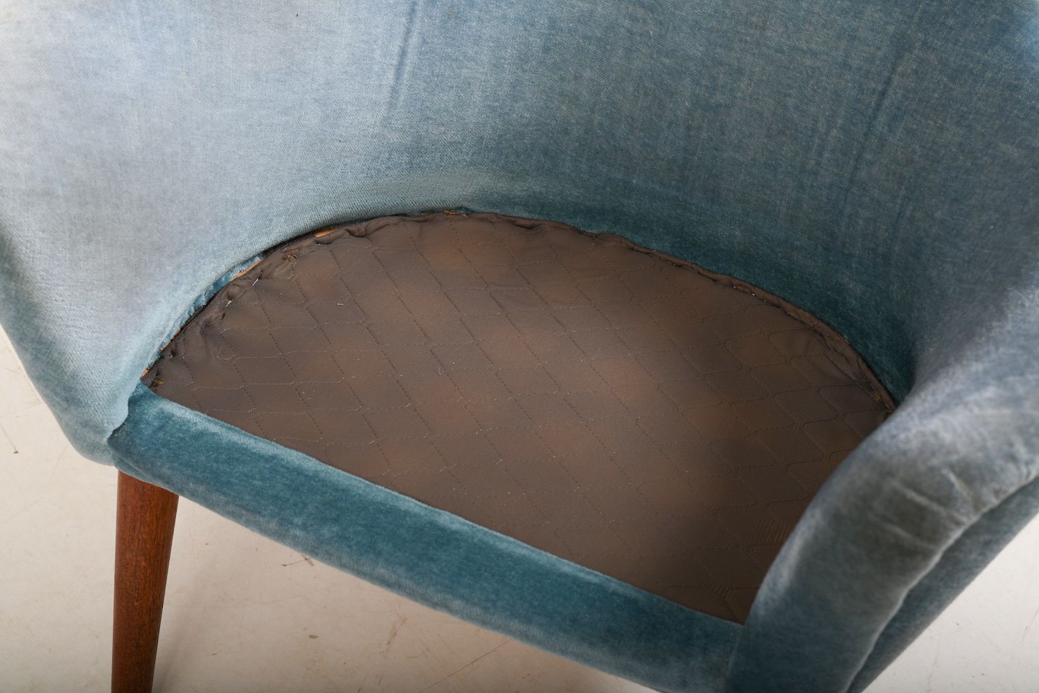 Furniture Rare Pair Of Danish Easychairs In Teak & Mohair 1950s photo