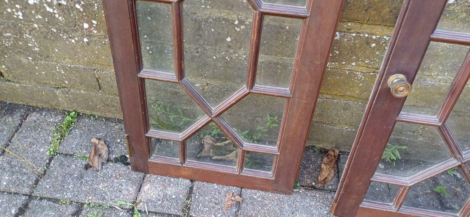 Pair Of Late Victorian Astral Glazed Mahogany Doors Window Decoration Or Project photo 95.0