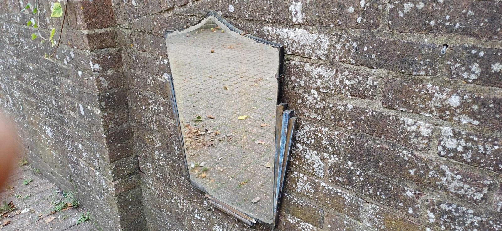 photo furniture Beautiful Art Deco Part Stripped Wall Mirror Age Worn Charm. Gold And Blue. Definitely Both Shabby And Chic!