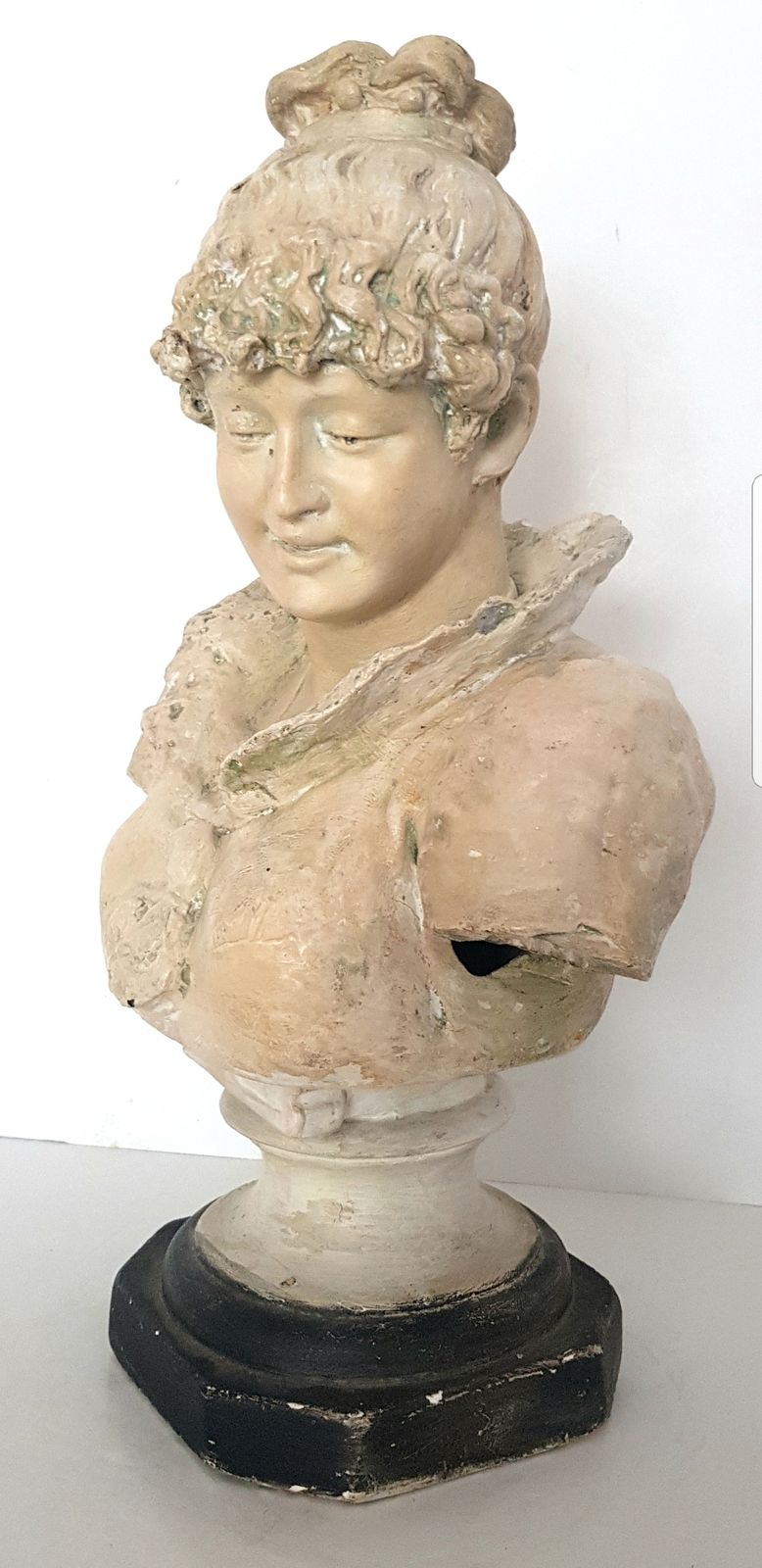 400.0 19th Century Italian Plaster Bust Of A Young Woman, Signed Marchetti. photo